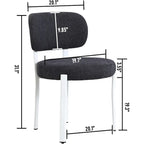 XINMICS Upholstered Modern Boucle Dining Room Chairs with White Metal Legs