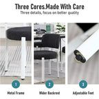 XINMICS Upholstered Modern Boucle Dining Room Chairs with White Metal Legs