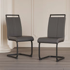 Modern Dining Chairs,PU Faux Leather High Back Upholstered Side Chair with C-shaped Tube.Metal Legs(Set of 4)