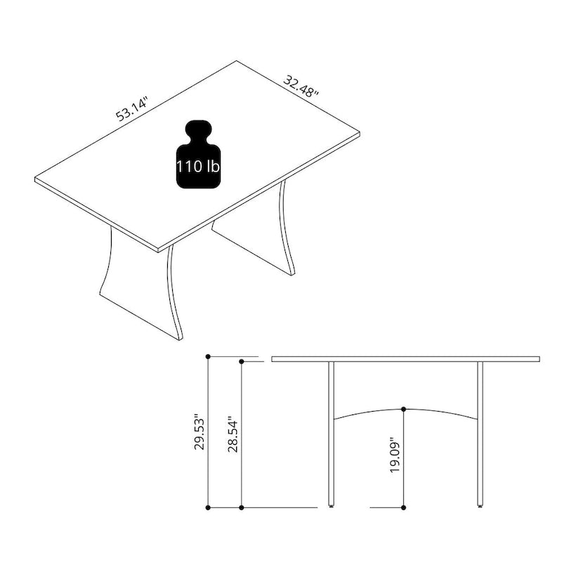 Manhattan Comfort Coney Mid-Century Modern Dining Table