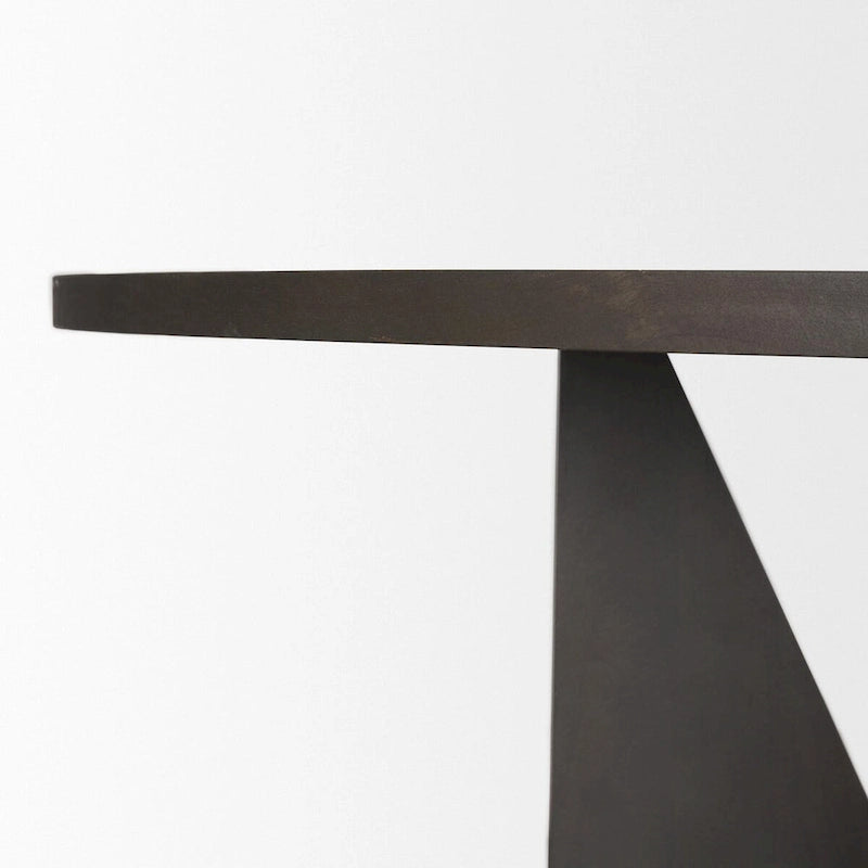 Tarro 60 Round Textured Espresso Wood w/ Geometrical Base Dining Table - 60.0L x 60.0W x 30.0H