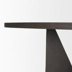 Tarro 60 Round Textured Espresso Wood w/ Geometrical Base Dining Table - 60.0L x 60.0W x 30.0H