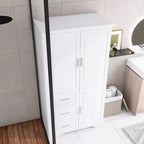 32 in. W x 72 in. H Storage Cabinet with Doors and Three Drawers