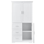 32 in. W x 72 in. H Storage Cabinet with Doors and Three Drawers