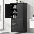 32 in. W x 72 in. H Storage Cabinet with Doors and Three Drawers