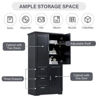 32 in. W x 72 in. H Storage Cabinet with Doors and Three Drawers