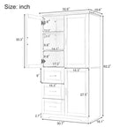 32 in. W x 72 in. H Storage Cabinet with Doors and Three Drawers