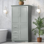 32 in. W x 72 in. H Storage Cabinet with Doors and Three Drawers