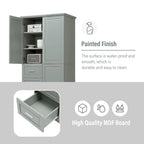 32 in. W x 72 in. H Storage Cabinet with Doors and Three Drawers