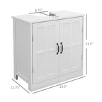 Bathroom Wood Pedestal Sink Cabinet with Adjustable Shelf (No Sink)
