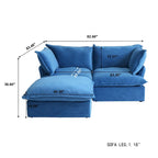 Modular Sectional Sofa Couches, 82.66 Velvet Loveseat Sofa with Ottoman