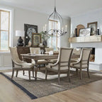 Americana Farmhouse Dusty Taupe Rectangular Table Set with Dining Chairs Various Options