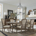 Americana Farmhouse Dusty Taupe Rectangular Table Set with Dining Chairs Various Options