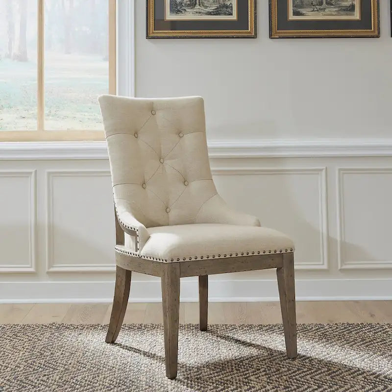 Americana Farmhouse Dusty Taupe Rectangular Table Set with Dining Chairs Various Options