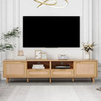 Rattan TV Stand for TVs up to 85