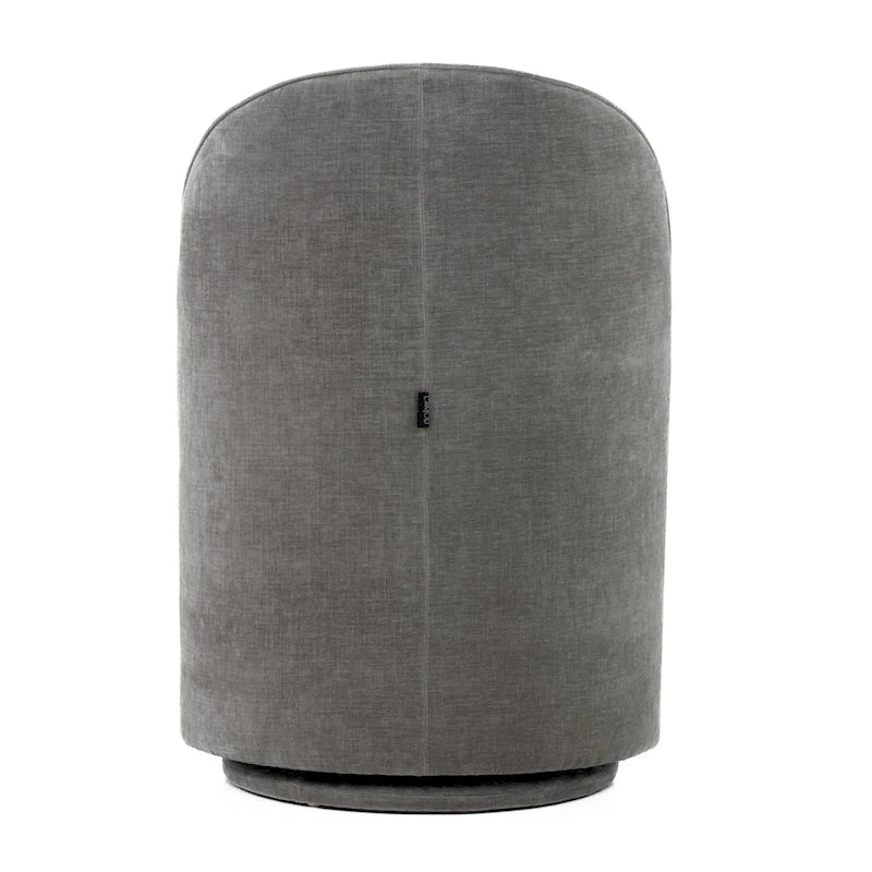 Modrest Correa Modern Dove Grey Fabric Swivel Dining Chair