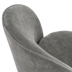 Modrest Correa Modern Dove Grey Fabric Swivel Dining Chair