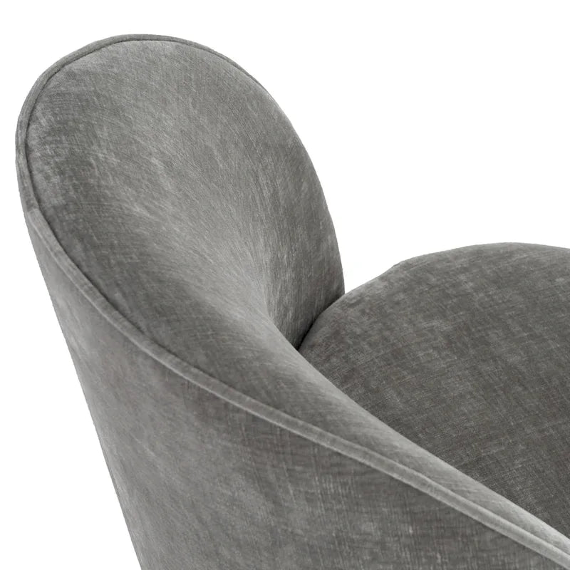 Modrest Correa Modern Dove Grey Fabric Swivel Dining Chair