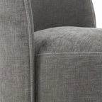 Modrest Correa Modern Dove Grey Fabric Swivel Dining Chair