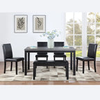 6-Piece Solid Wood Dining Table Set