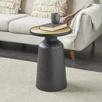 Metal Handmade Side End Accent Table with Rope Tabletop - Black - Roche River Decor