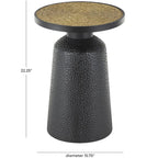 Metal Handmade Side End Accent Table with Rope Tabletop - Black - Roche River Decor