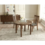 42 Round Dining Table for 4 Person, Retro Kitchen Table, Wooden Dinner Room Table with Solid Wood Legs,Ultra Easy to Assemble