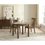 42 Round Dining Table for 4 Person, Retro Kitchen Table, Wooden Dinner Room Table with Solid Wood Legs,Ultra Easy to Assemble
