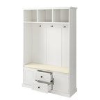 Classic Hall Tree with 3 Hooks,Coat Hanger,Storage Bench for Entrance,Hallway