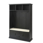 Classic Hall Tree with 3 Hooks,Coat Hanger,Storage Bench for Entrance,Hallway