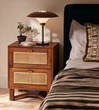 SAFAVIEH Dayana 2-Drawer Rattan Accent Table Nightstand